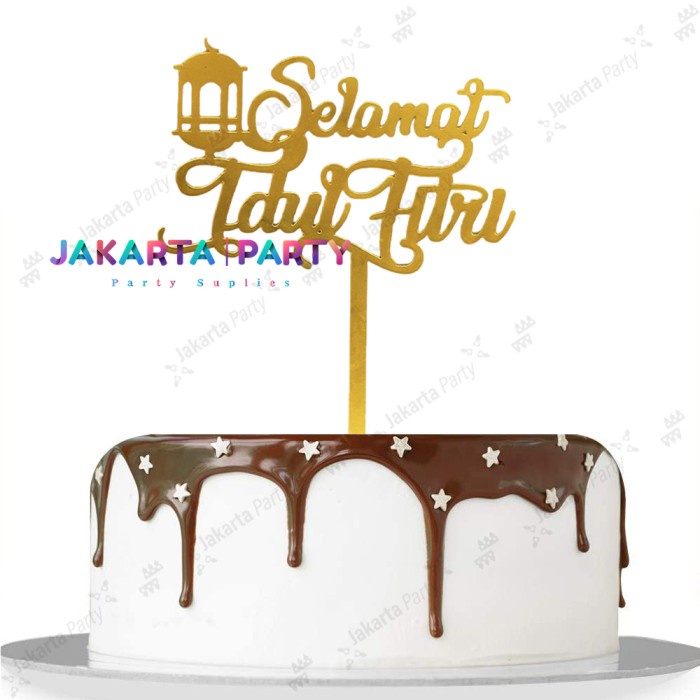 Cake Topper Selamat Idul Fitri #4 / Topper Cake Lebaran / Topper Hiasan Lebaran