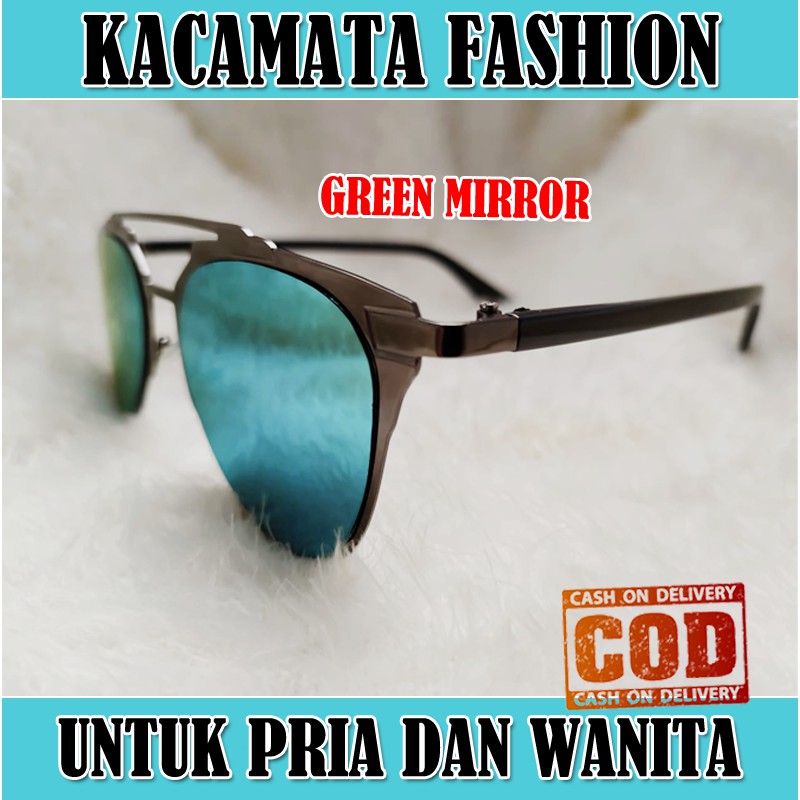 Kacamata Hitam Wanita Pria Fashion Korea Sunglasses Unisex Lens Mirorr Multicolor Kaca mata Gaya