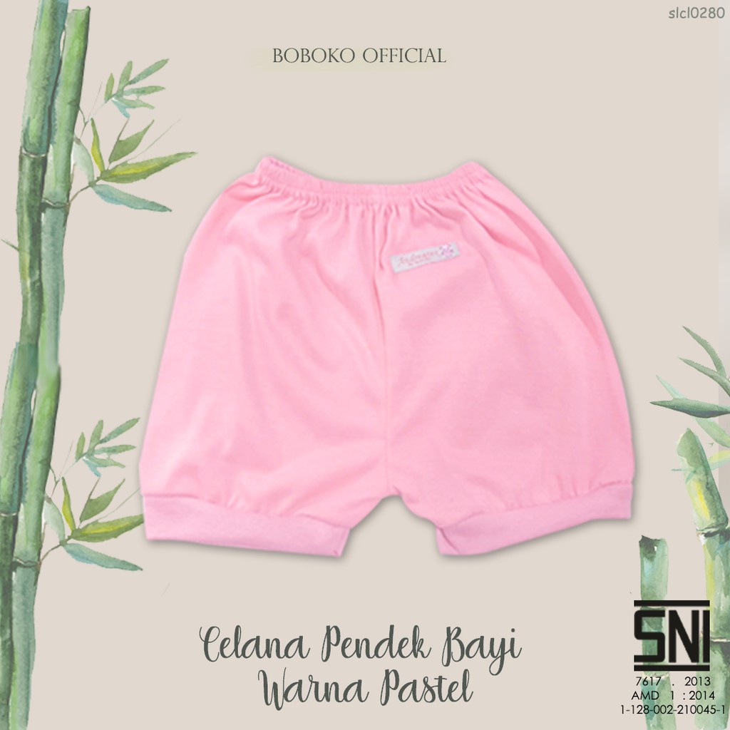 BOBOKO Celana Pendek Bayi Warna Pastel set 0-4 bulan