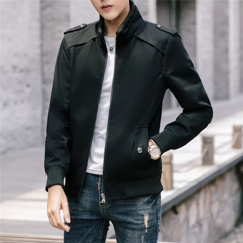 PREMIUM JAKET BOMBER DRILL STYLE KOREA ELEGAN JAKET KASUAL  JAKET PRIA  TERBARU JAKET COWOK KEREN