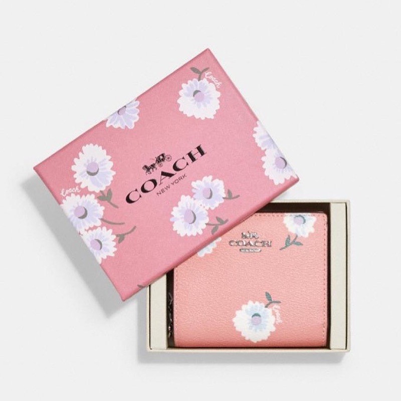 Coach Boxed Snap Wallet With Daisy Print