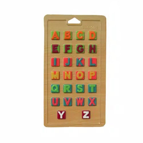 Cetakan Huruf Besar Alphabet KOTAK Coklat Icing Kue Tart Cupcake Multifungsi Plastik Transparant