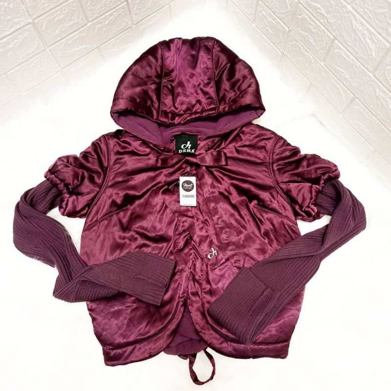 JAKET WINTER FASHION MERAH MAROON SILK HUJAN HOODIE BAJU DINGIN TOURING MOTOR KULIT PARKA RACING BOM