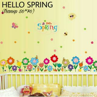 Wallsticker Stiker Dinding Transparan L Hello Spring