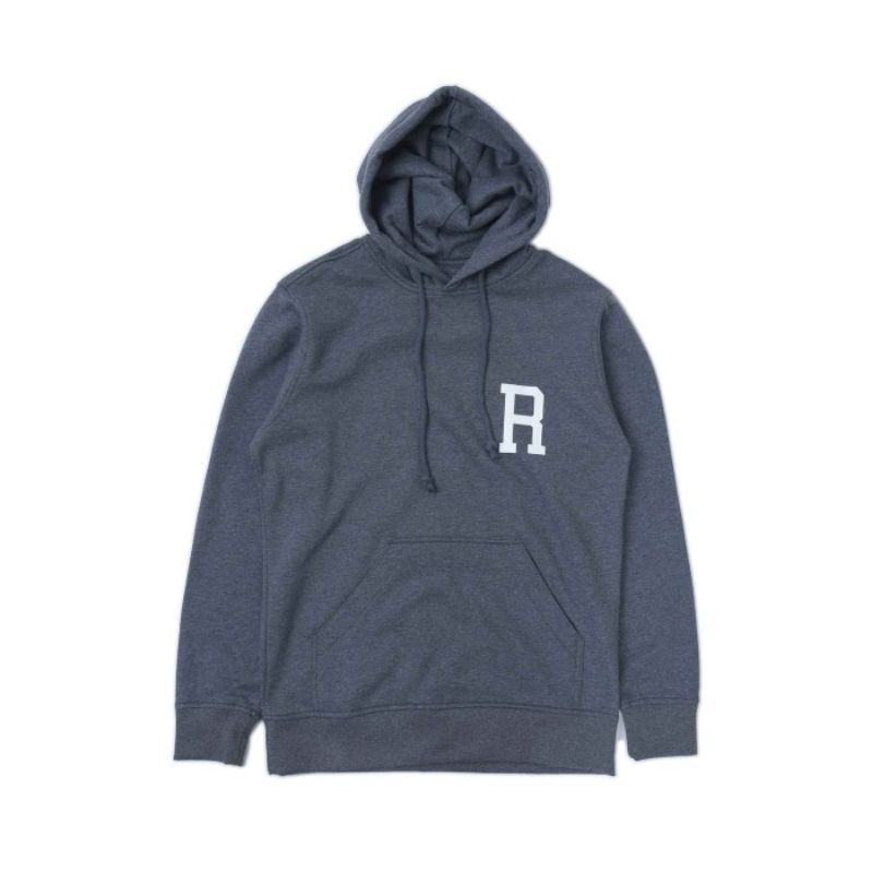 Hoodie sweater keren trendi casual logo roughneck R varian warna abu tua