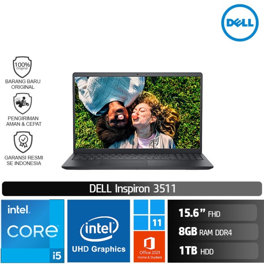 Laptop Dell Inspiron 3511 - i5-1135G7 8GB 1TB Win11+OHS21 15.6"