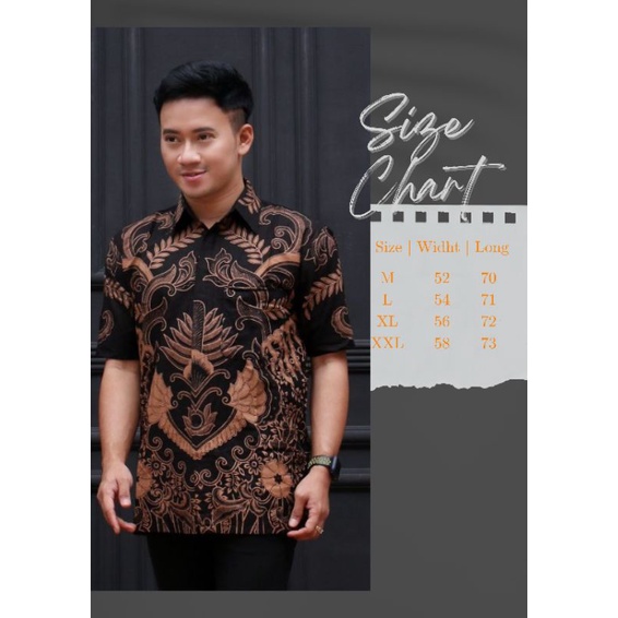 022 Zahira Batik HRB026 Kenongo Hem Kemeja Batik Pria Lengan Pendek  Katun Primis Halus M L XL