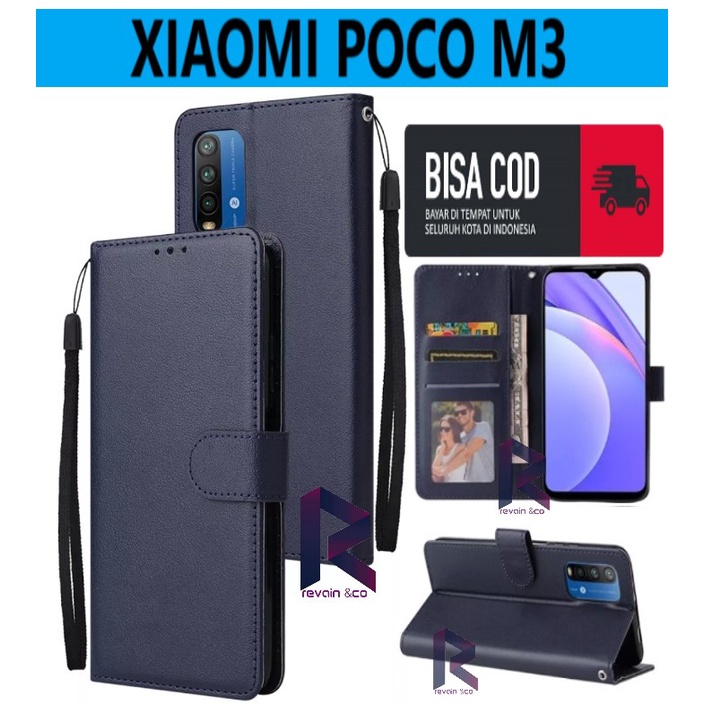 CASING XIAOMI POCO M3 FLIP WALLET LEATHER KULIT PREMIUM SARUNG BUKA TUTUP FLIP CASE XIAOMI POCOPHONE POCO M3