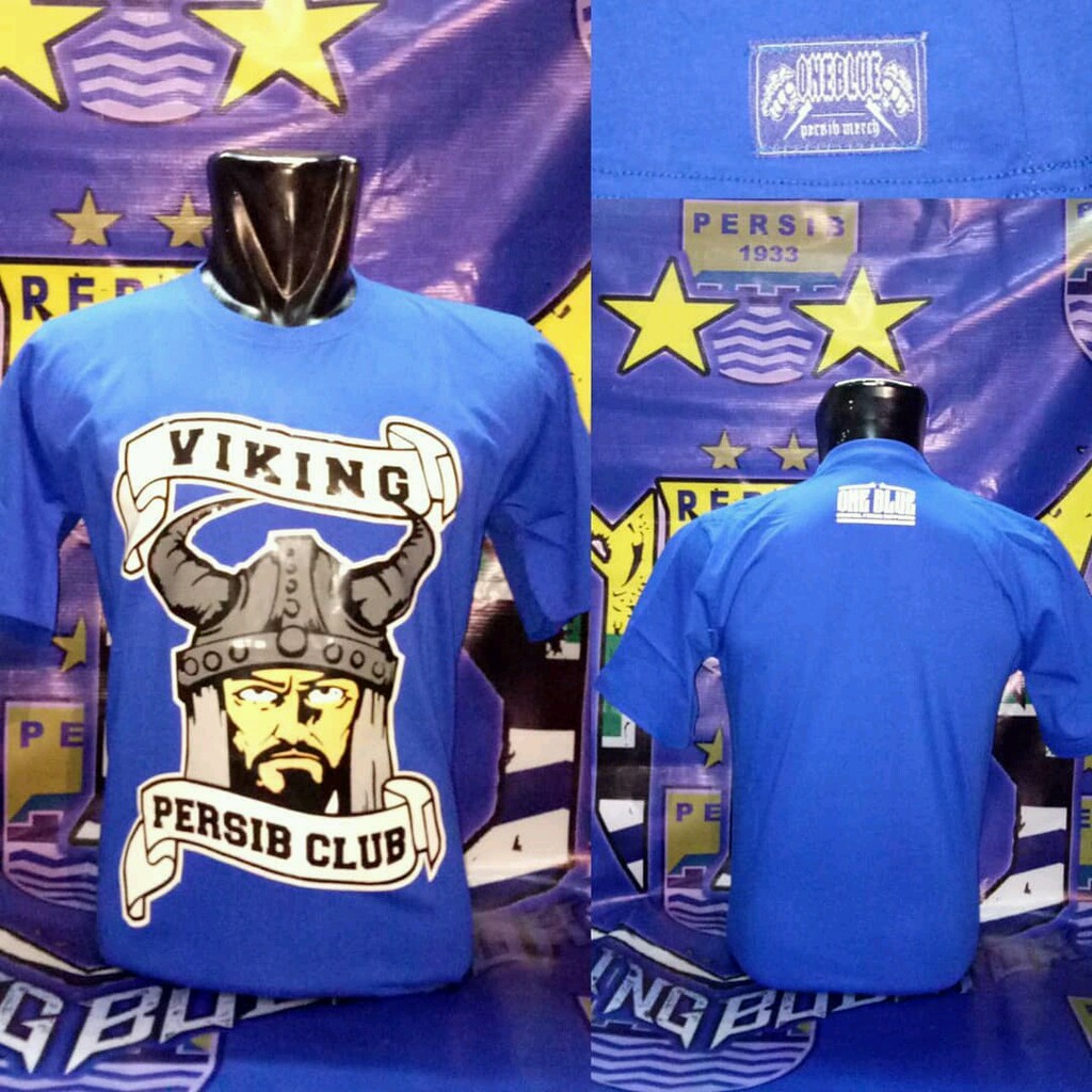 kaos persib cowo cewe original one blue warna biru viking persib club