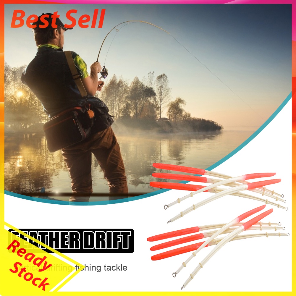 10pcs 18.5cm Feather Float Hard Tail Fishing Float with Rings for Fishing