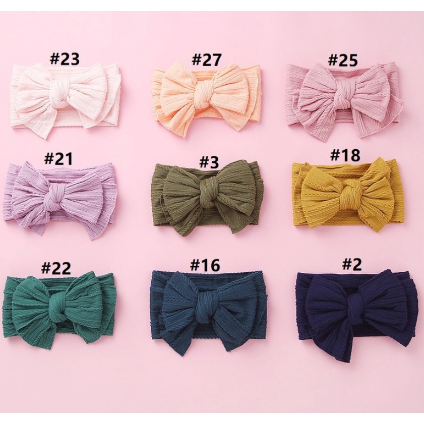 B71 NEW Bandana pita bayi / bando kain anak pita lembut dengan kain motif timbul besar