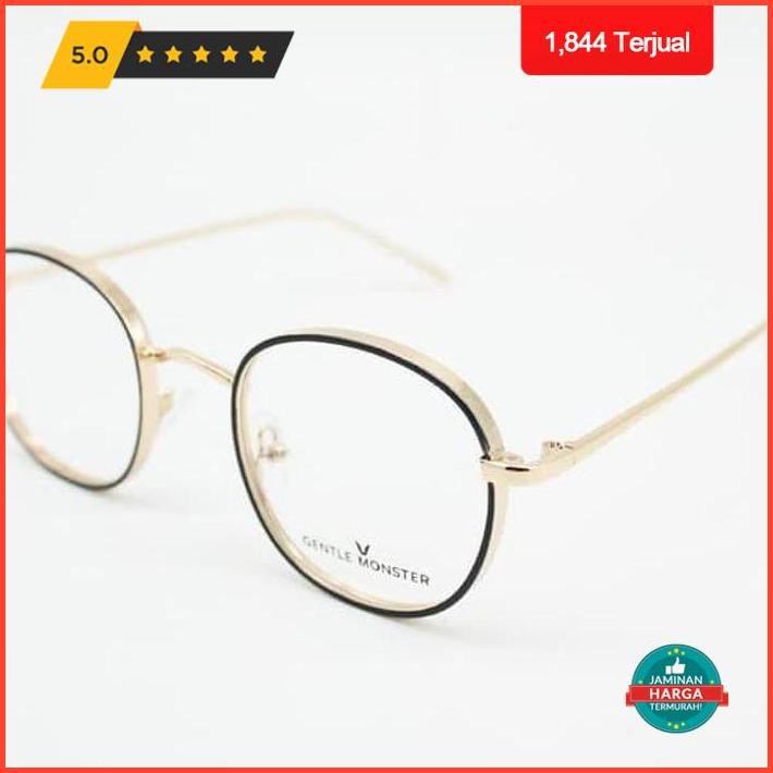 Super Sale Frame Kacamata Minus Fashion Pauline Bulat Besi Kokoh Pria Wanita Premium