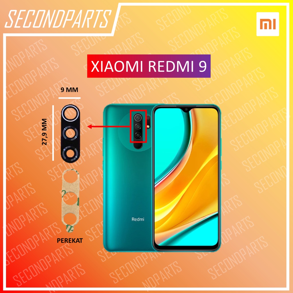 KACA LENSA KAMERA BELAKANG XIAOMI REDMI 9 ORIGINAL