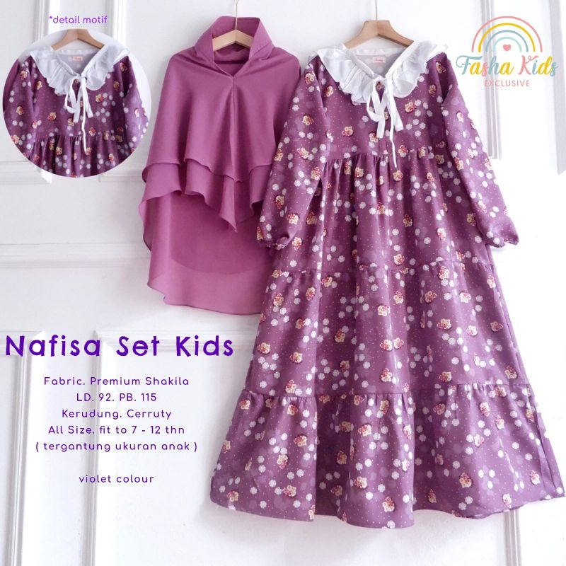 Gamis Syar'i Anak Nafisa Set Kids