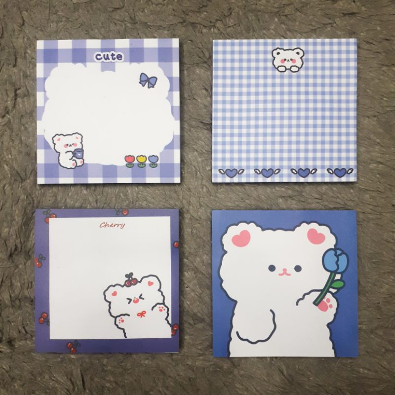 

Blue Gigham Bear Note Pad
