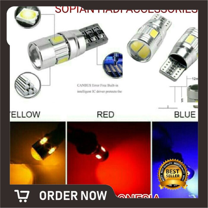 LAMPU LED T10 W5W 5630 5730 LENSA CANBUS 12V