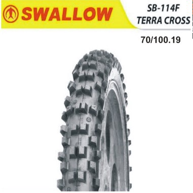 Ban Motor Merk Swallow Biasa Tipe SB-114F Terra Cross Ukuran 70/100 Ring 19 Ban Motor Tubetype