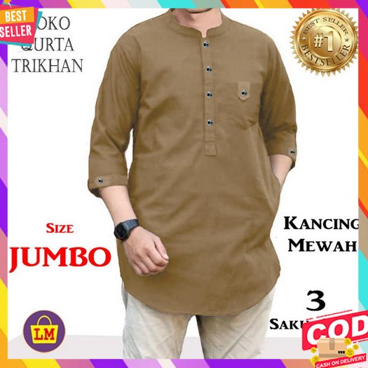 Kemko Ra Blg - Kemko Rabbani - Kemko Lengan Panjang Putih - Kemko Rabbani Putih Baju Koko Qurta Trik