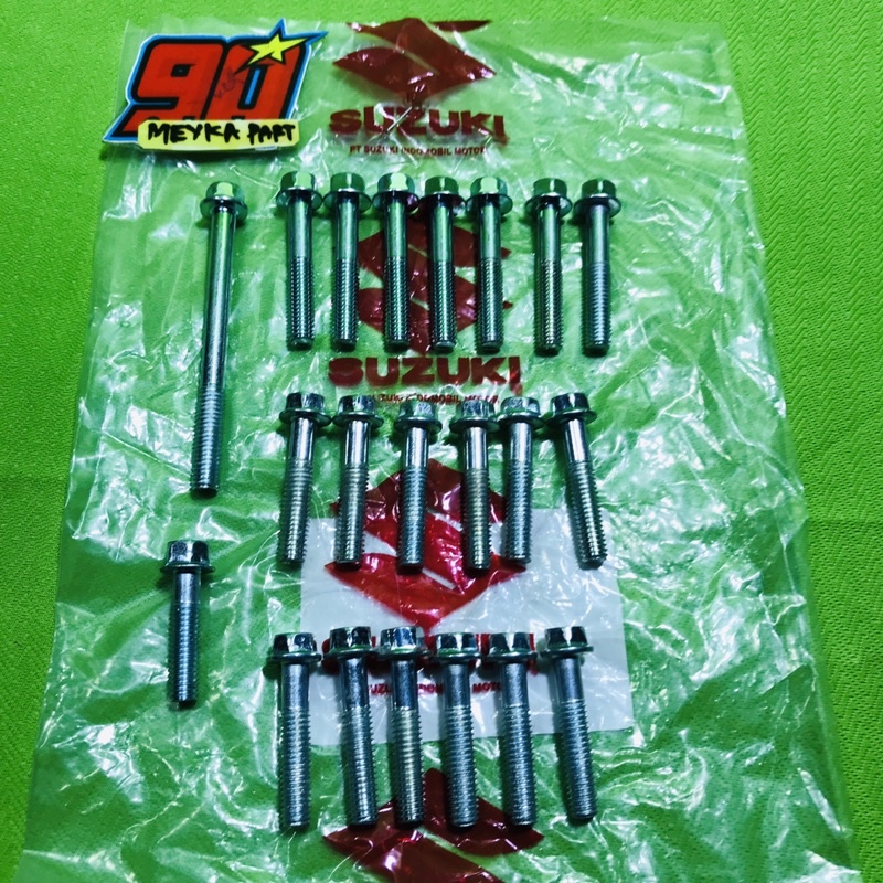 baut blok bak mesin kopling magnet Satria Fu 150 karbu satu set assy