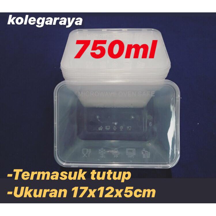 Kotak Makan  Thinwall Plastik FoodGrade  OT 750ML Isi 25PCS