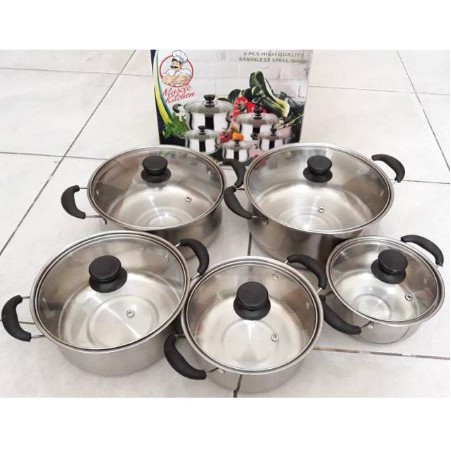 PANCI SET 5 PCS TUTUP KACA / PANCI SET STAINLESS / Zafka Store