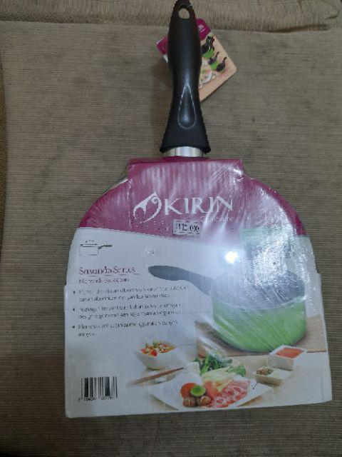 Kirin Saucepan 18cm Panci Susu + Tutup Kaca Sasando Series Hijau