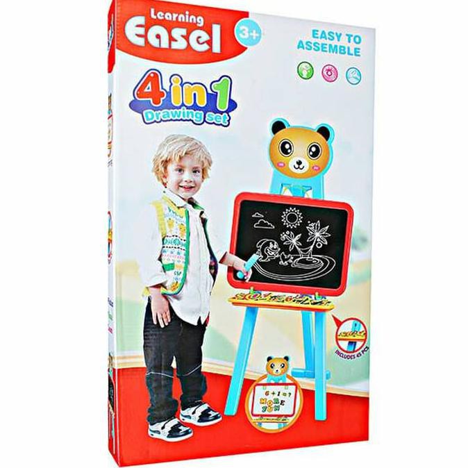 

Mainan Edukasi Anak Learning Easel 4 In 1 Papan Tulis Magnetic Board