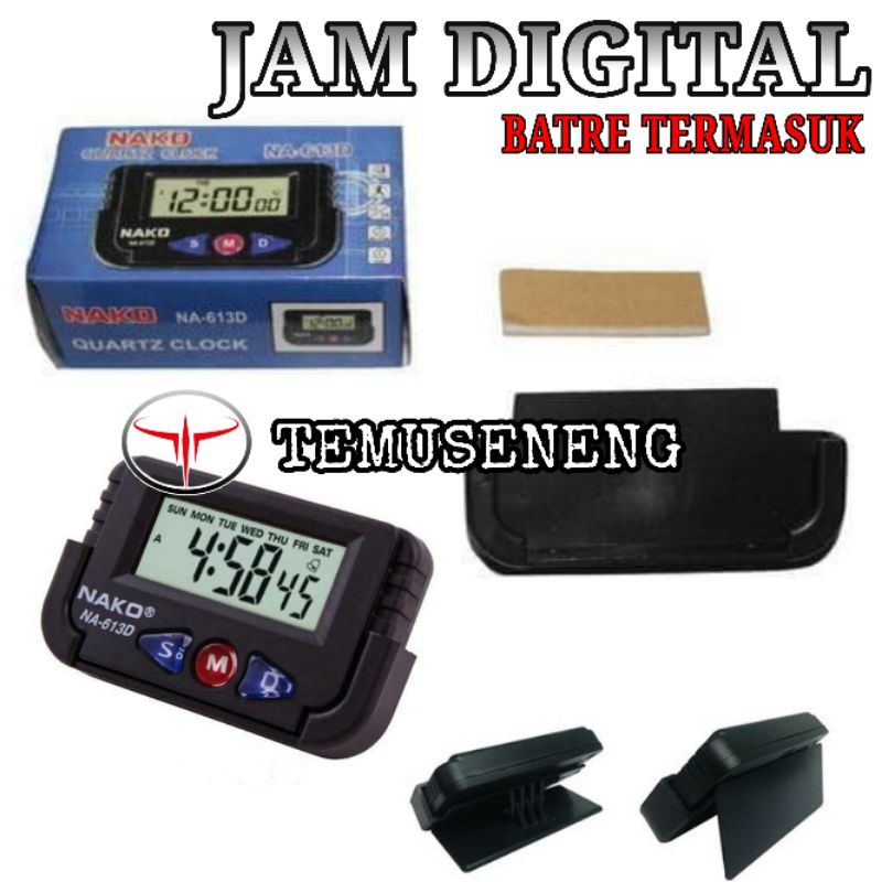 Jam Digital Mobil Interior Dasbord Mobil Meja Kantor Kamar Batre Termasuk