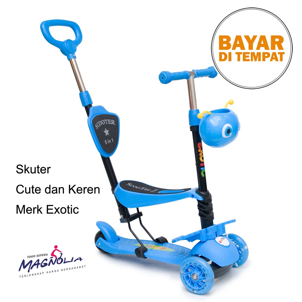 Sekuter Scooter Skuter Dorong Otoped Anak Outdoor Roda Menyala Mainan Anak - Exotic