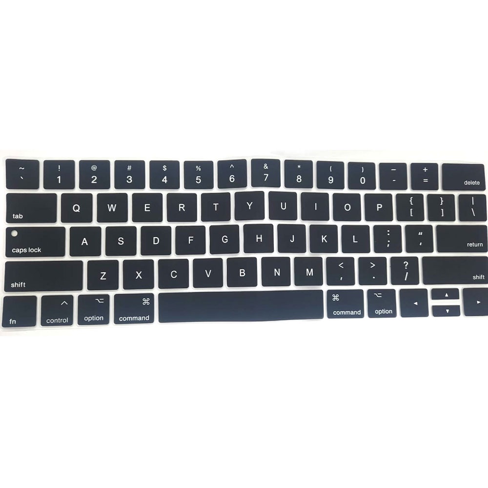 HRH Solid Color Silicone Keyboard Cover Protector Skin for Macbook Pro 13 15 Inch - Black