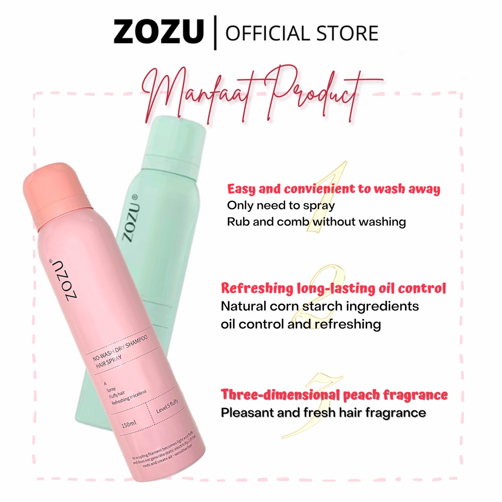 Zozu Dry Shampoo Viral No Wash Dry Shampoo Hair Spray / Luckyfine Loveparkour Feili / Lifusha Washin