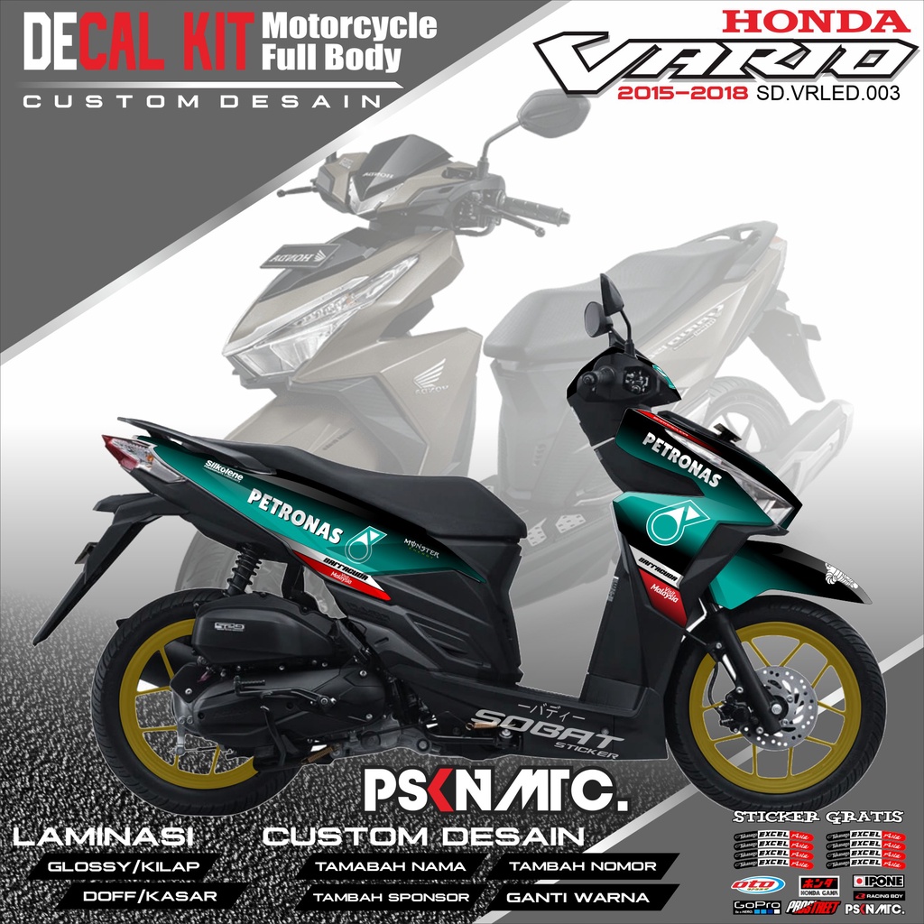 Decal VARIO LED 125/150 - Dekal Stiker Striping Fullbody Fullblok List HONDA VARIO LED 125/150 Custo