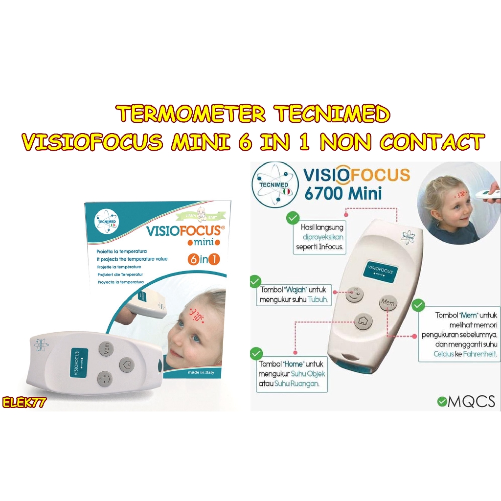 ELEK77 TERMOMETER TECNIMED VISIOFOCUS MINI 6 IN 1 NON CONTACT