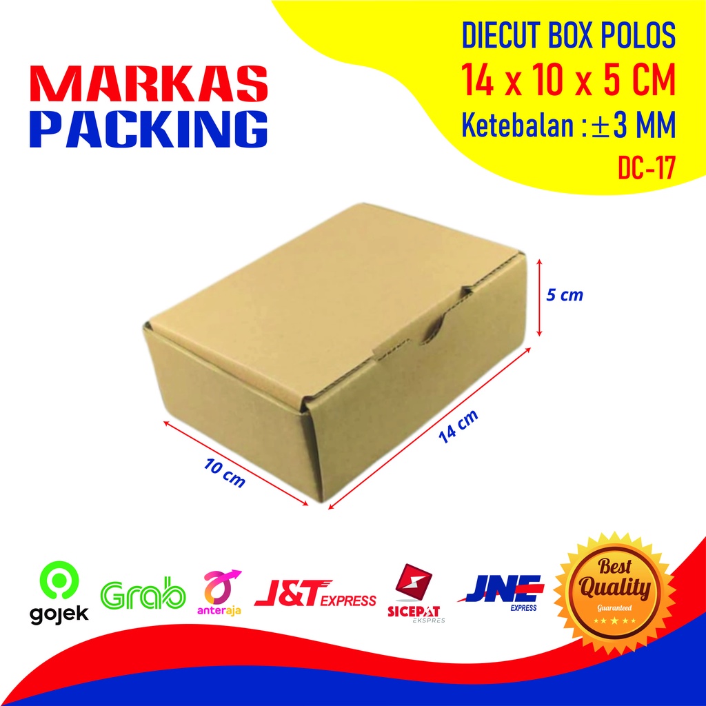 

Kardus Box Die Cut 14x10x5 CM Dus Packing Hampers Kado Polos