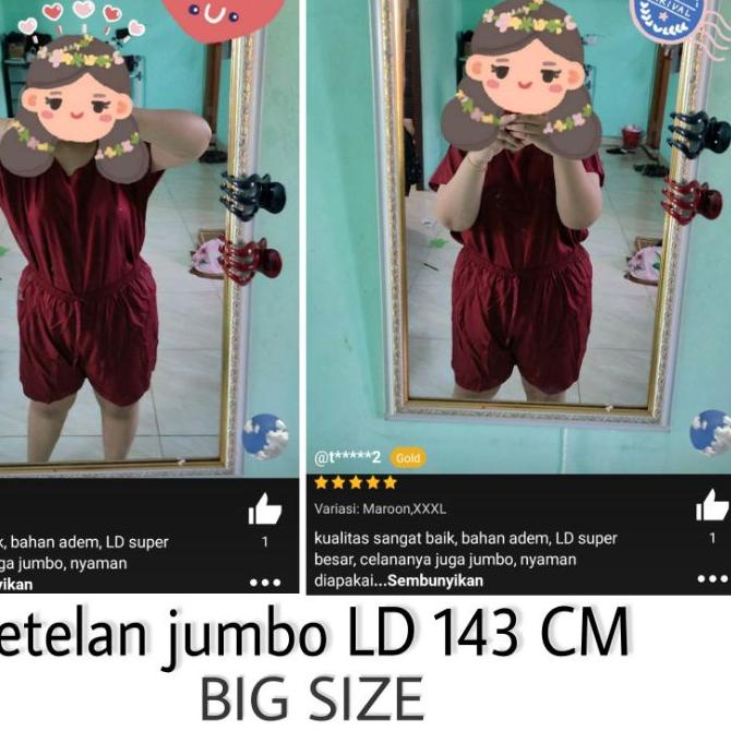 setelan baju tidur jumbo wanita setelan wanita jumbo bahan rayon berkwalitas super lembut dan adem