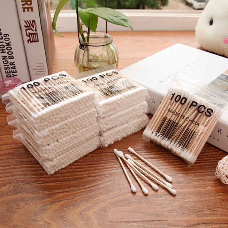 COTTON Buds isi 100pcs Pembersih Telinga