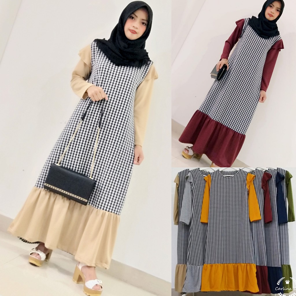 GAMIS RUFFLE KOTAK CARLINA FASHION