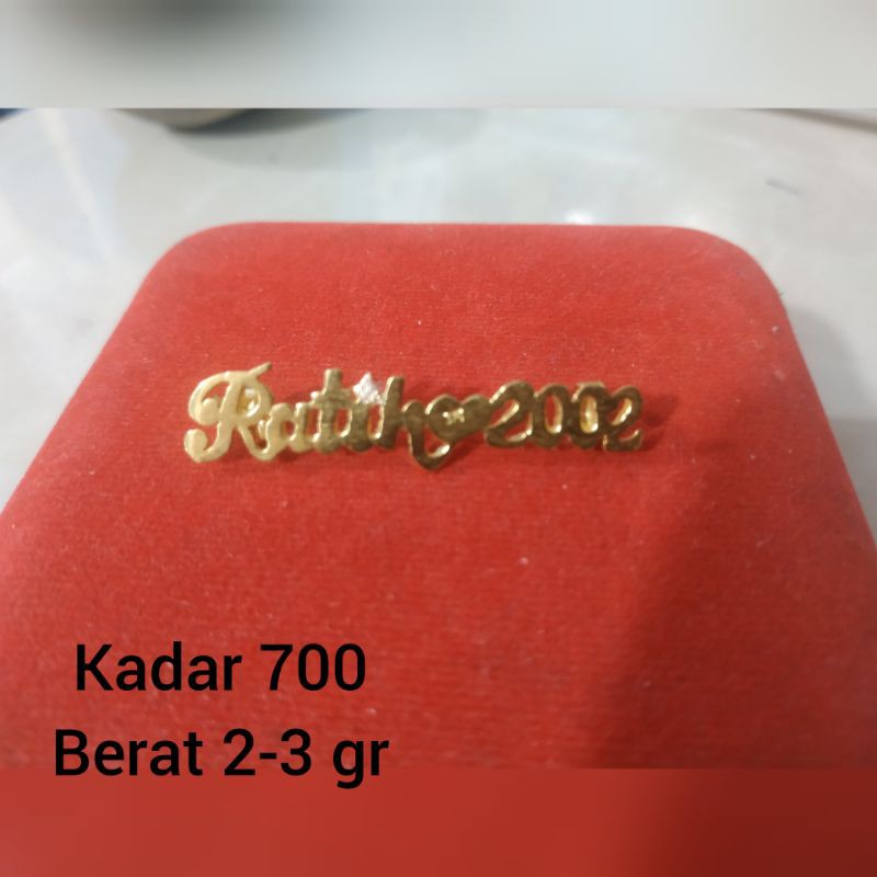 Terima pesanan BROS nama emas asli kadar 700/750/90/99%