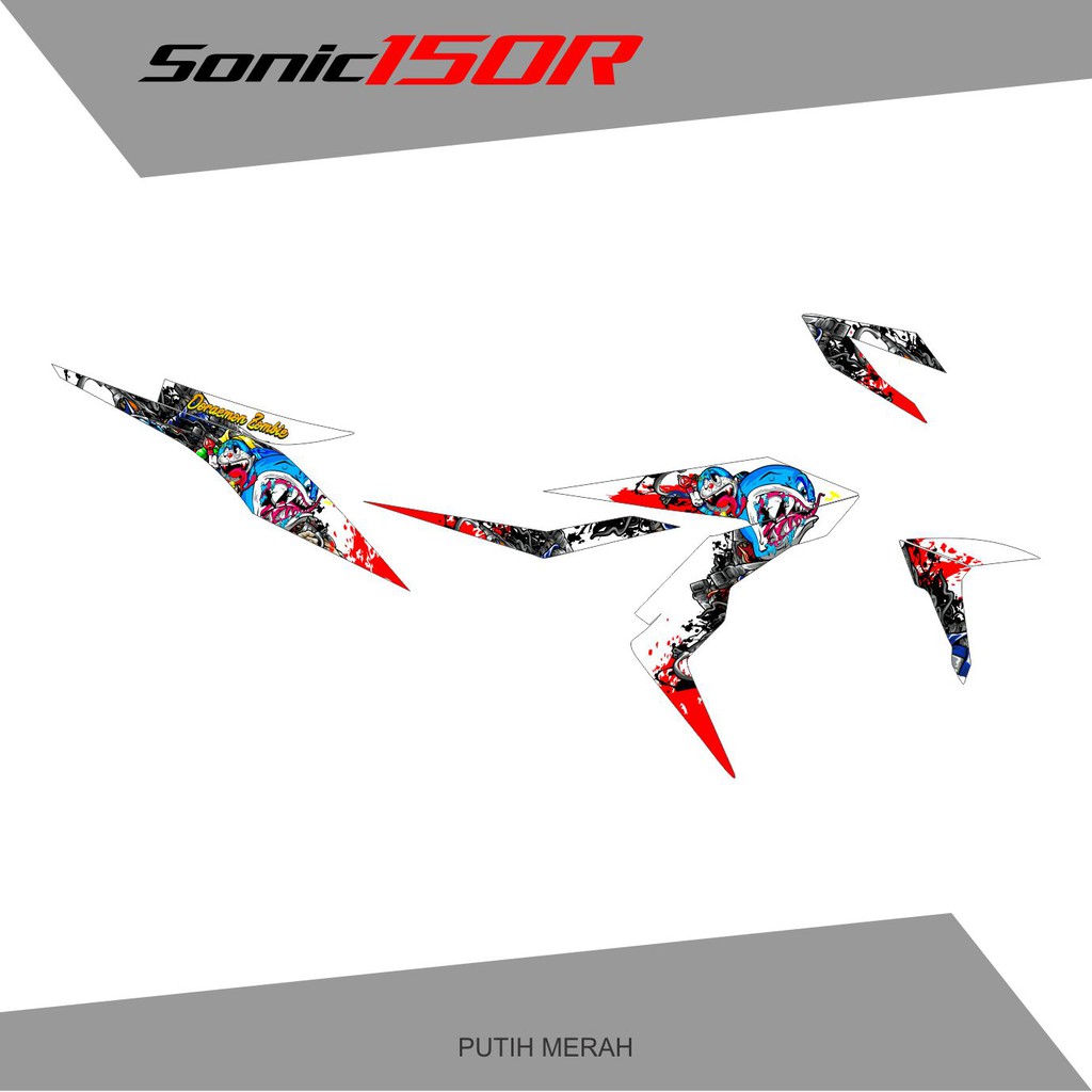 Striping Stiker Variasi Honda Sonic 150R Animasi Doraemon Zombie Shopee Indonesia