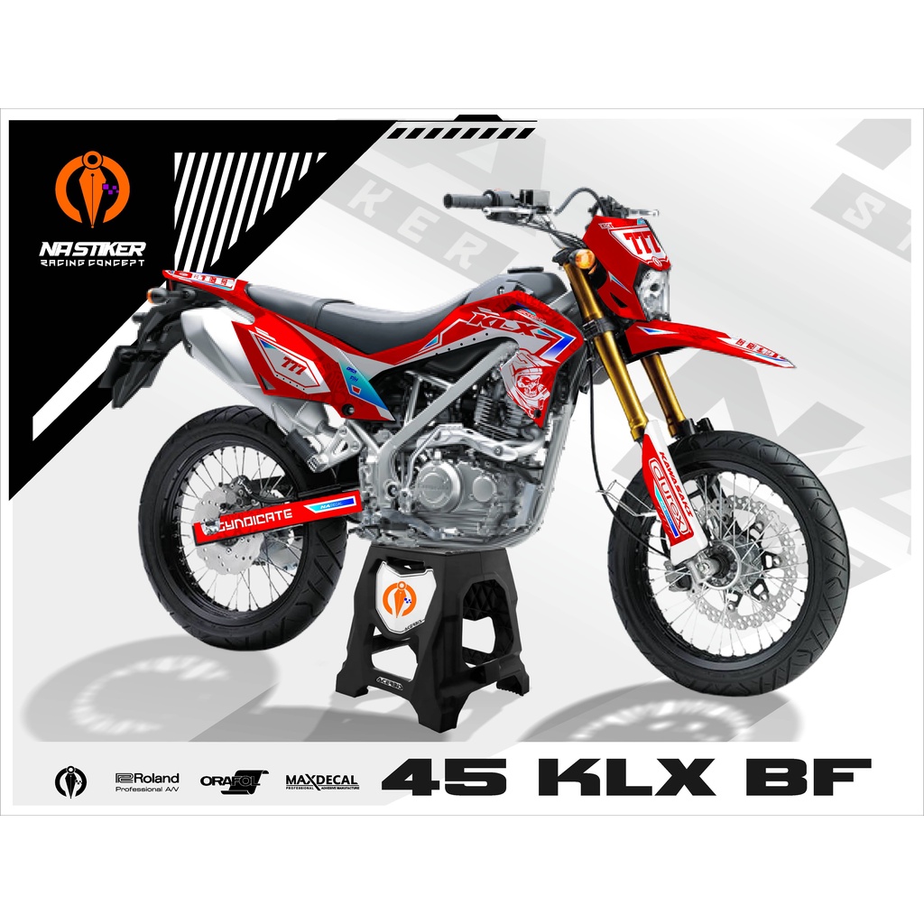 DECAL KLX BF MERAH FULL BODY - KLX BF, DTRAKER KLX-45