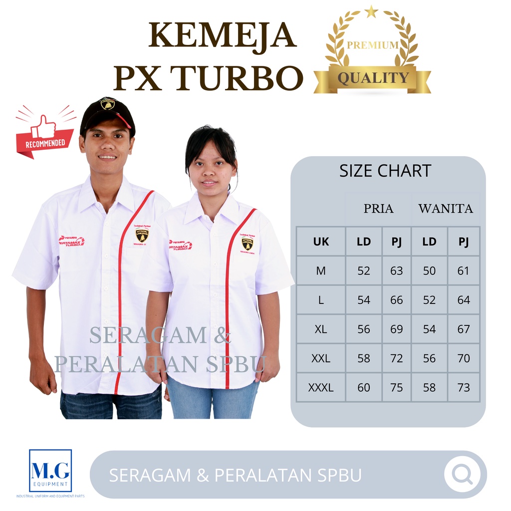 Kemeja Pertamina Px Turbo Pria Wanita