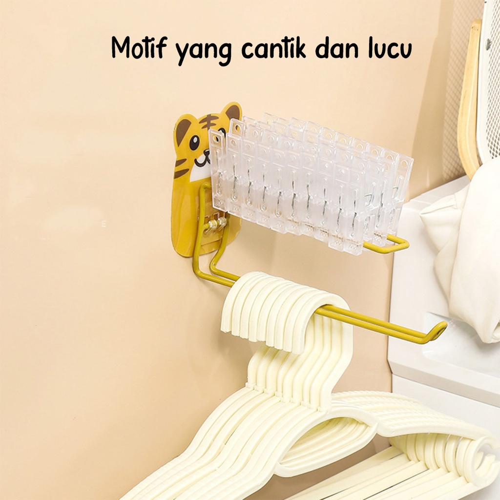 Holder Gantungan Baju Penyimpanan Organizer Hanger Jemuran Baju Jepitan Gantungan Baju