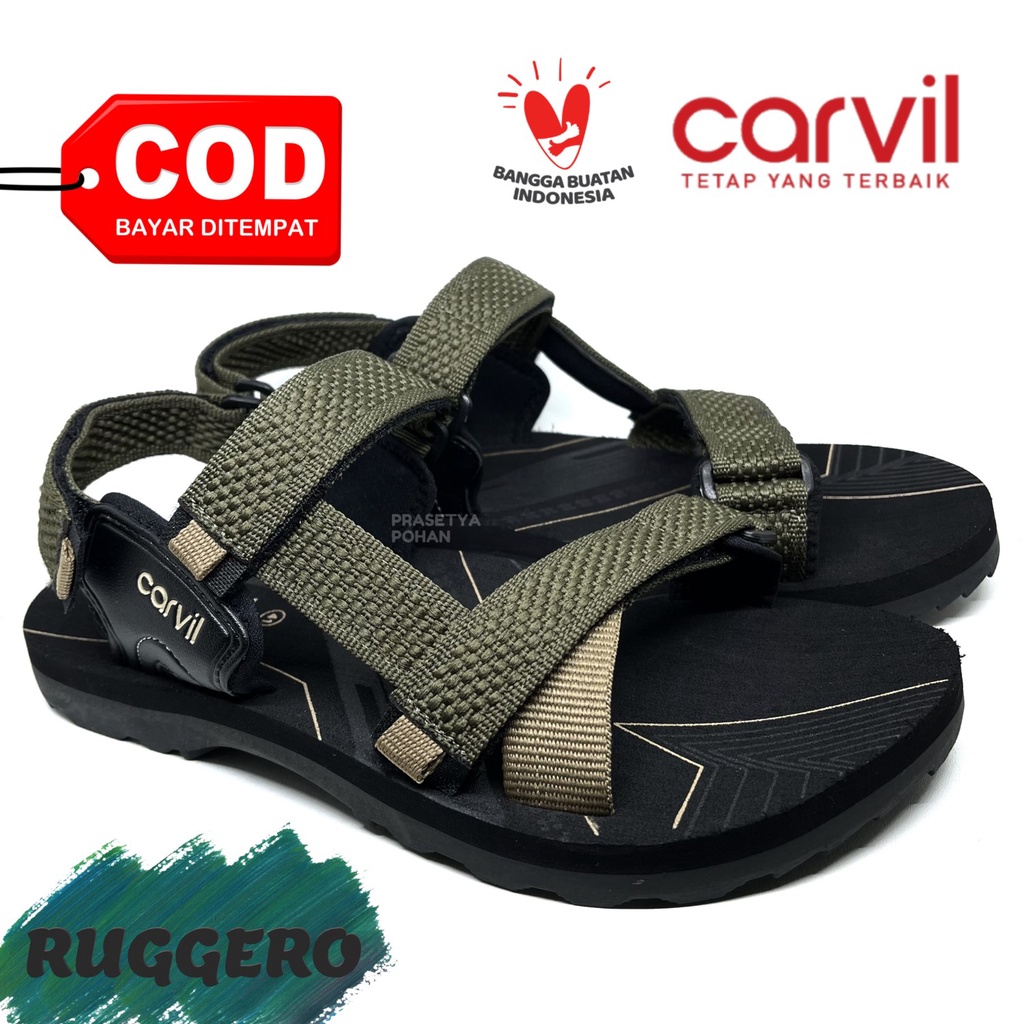 Sandal Gunung Pria Carvil Original Anti Air - Sendal Gunung Carvil Original