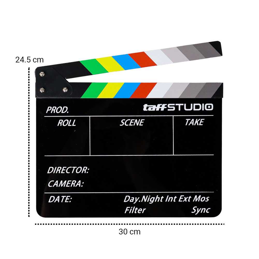 TaffSTUDIO Profesional Clapper Board Colorful Acrylic - TS-3EL