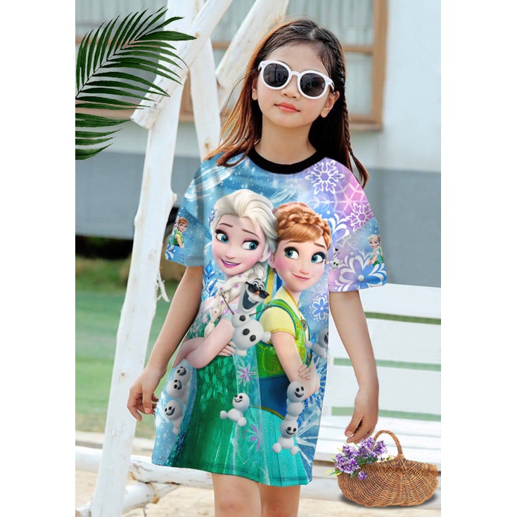 VF - DASTER ANAK PEREMPUAN MOTIF FULL PRINT / DRESS UMUR 1-8 TAHUN