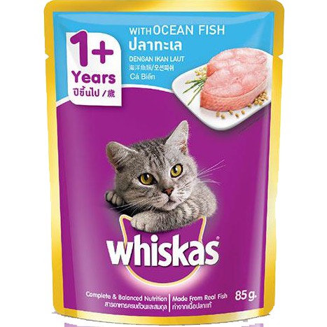 WHISKAS MAKANAN KUCING BASAH ADULT CAT WET FOOD KUCING POUCH 85 gr SASET 85gr KEMASAN CAT FOOD