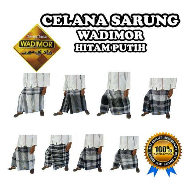 Celana Sarung Dewasa Wadimor Hitam Putih