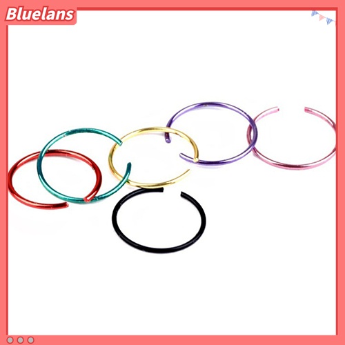 40 Pcs Cincin Hoops Tindik Tubuh Hidung Bahan Stainless Steel Warna Campur