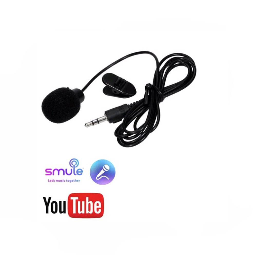 Microphone 3,5mm with clip on for smartphone / mic jepit for android smule