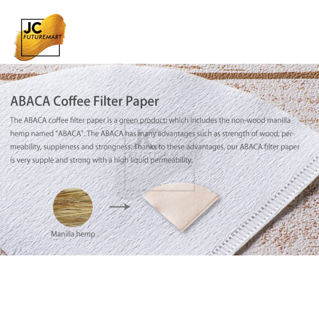 MOLA paper filter V60-02W ABACA / kertas filter kopi 100 Pcs White